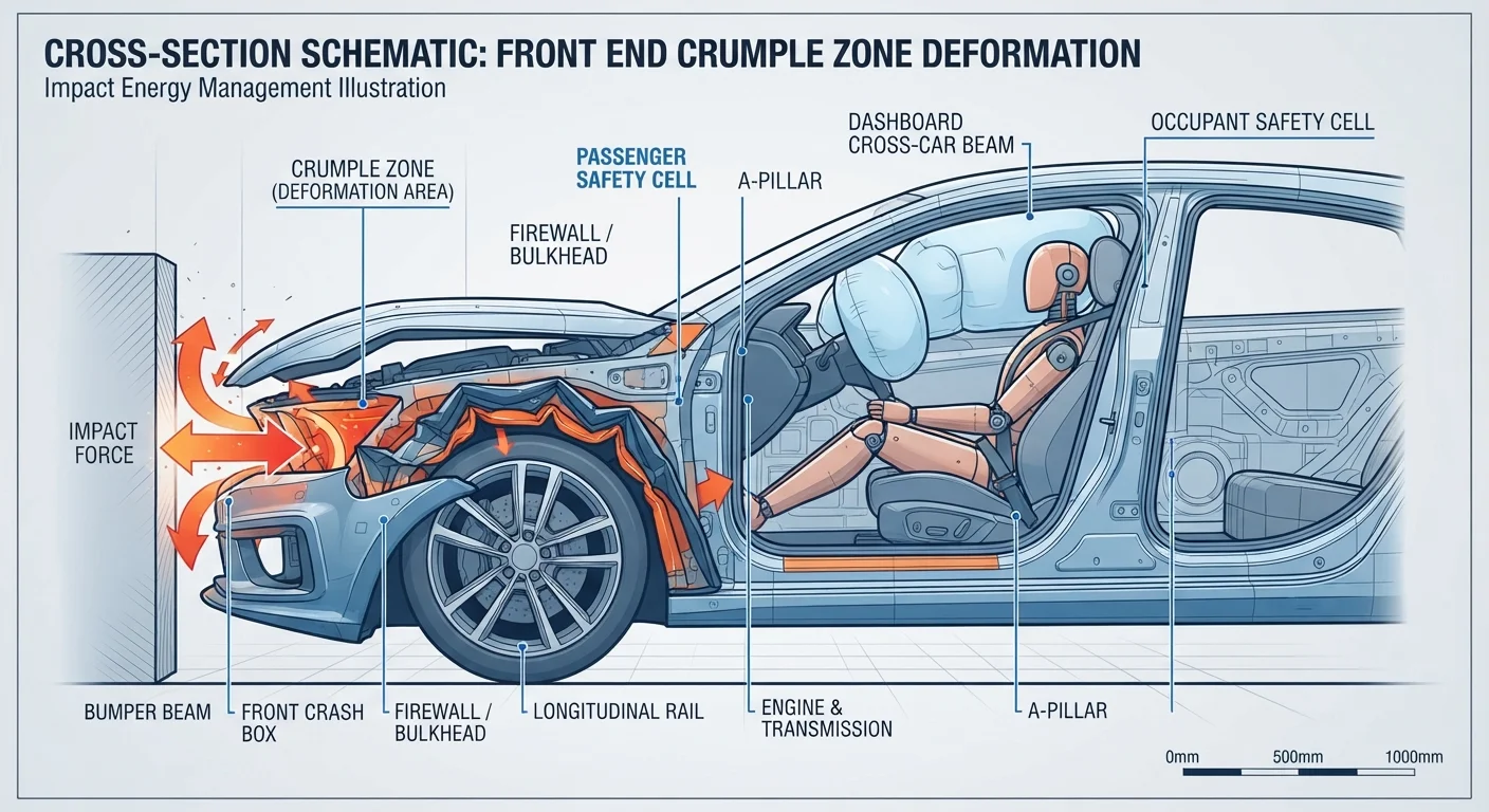 How a Car's Crumple Zone Actually Saves Your Life