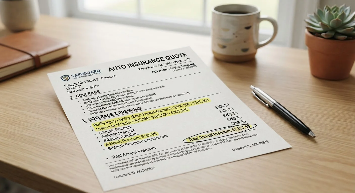 Reading an Auto Insurance Quote Without Getting Lost